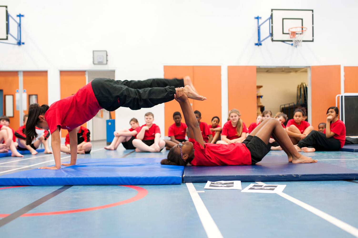 Secondary gymnastics lesson