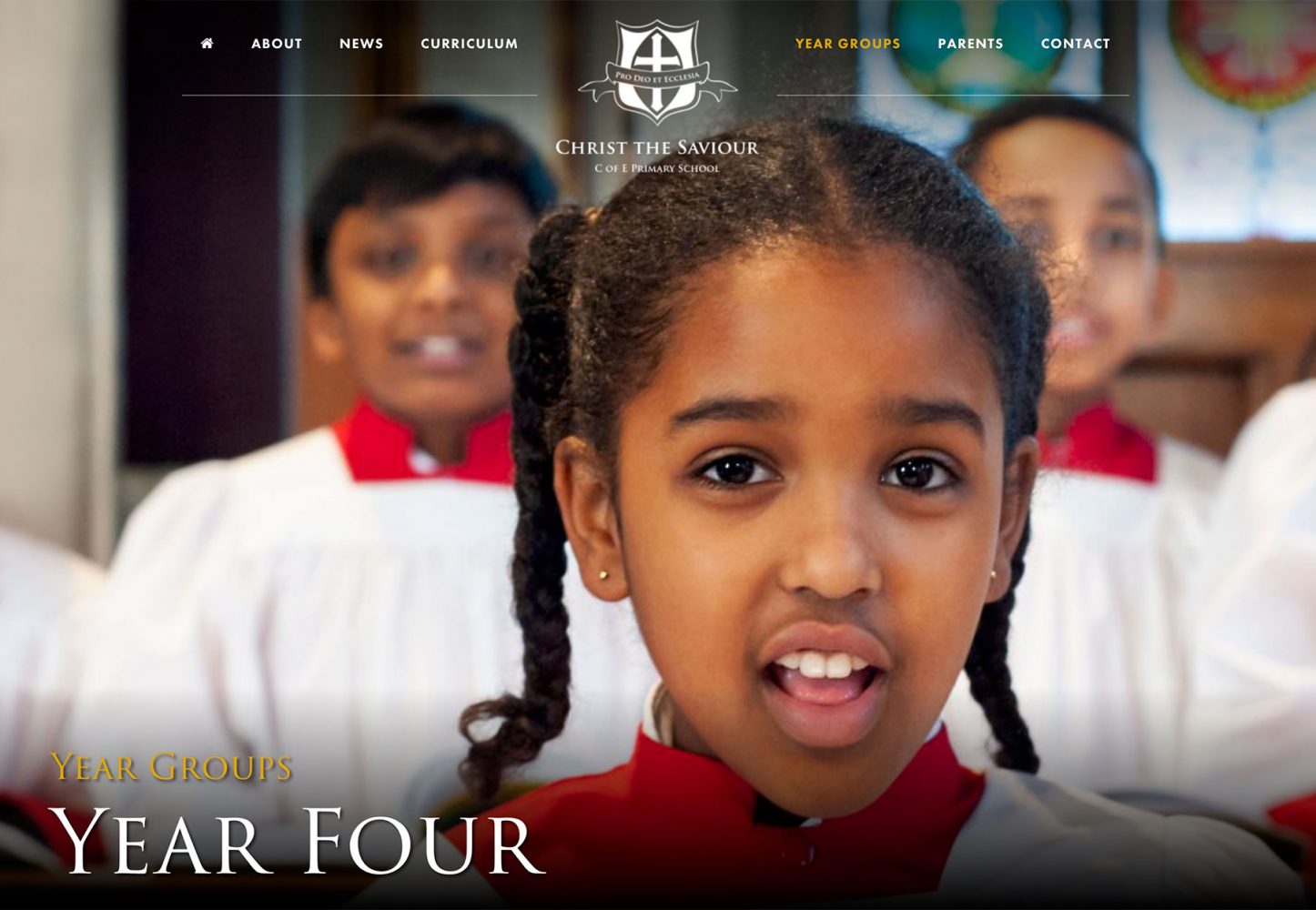 Primary school website photography example screenshot